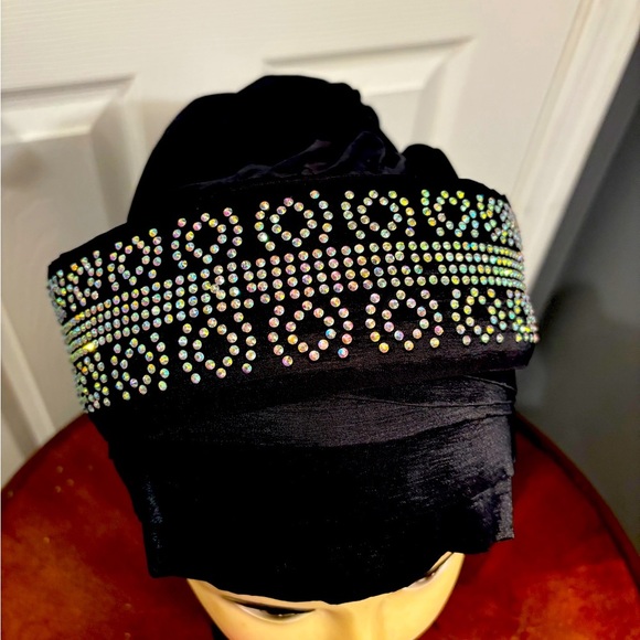 Courage Caps Chemo Sleep Fully Stoned Headwear Shimmery Black Scarf Cap - Picture 7 of 7